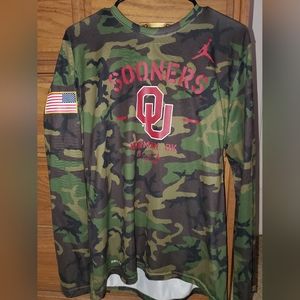 Oklahoma Sooners Jordan Brand Military Appreciation Long Sleeve Camo Size Medium